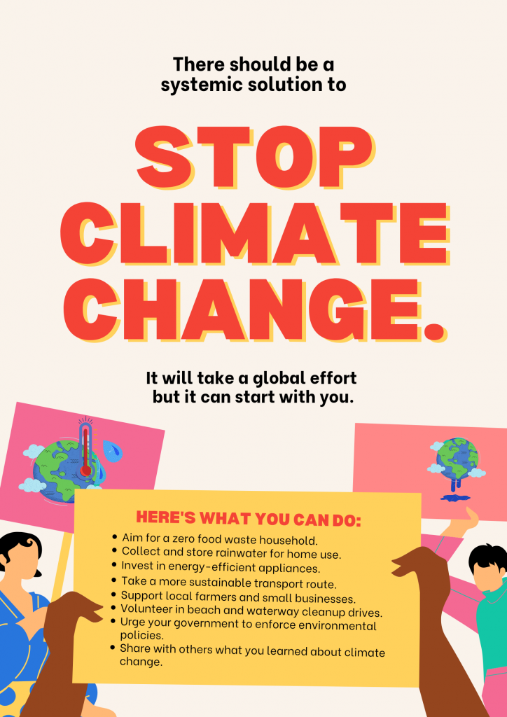 Now is the time to act and Stop Climate Change.